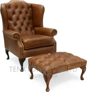 Chesterfield Chair With Matching (Footrest)