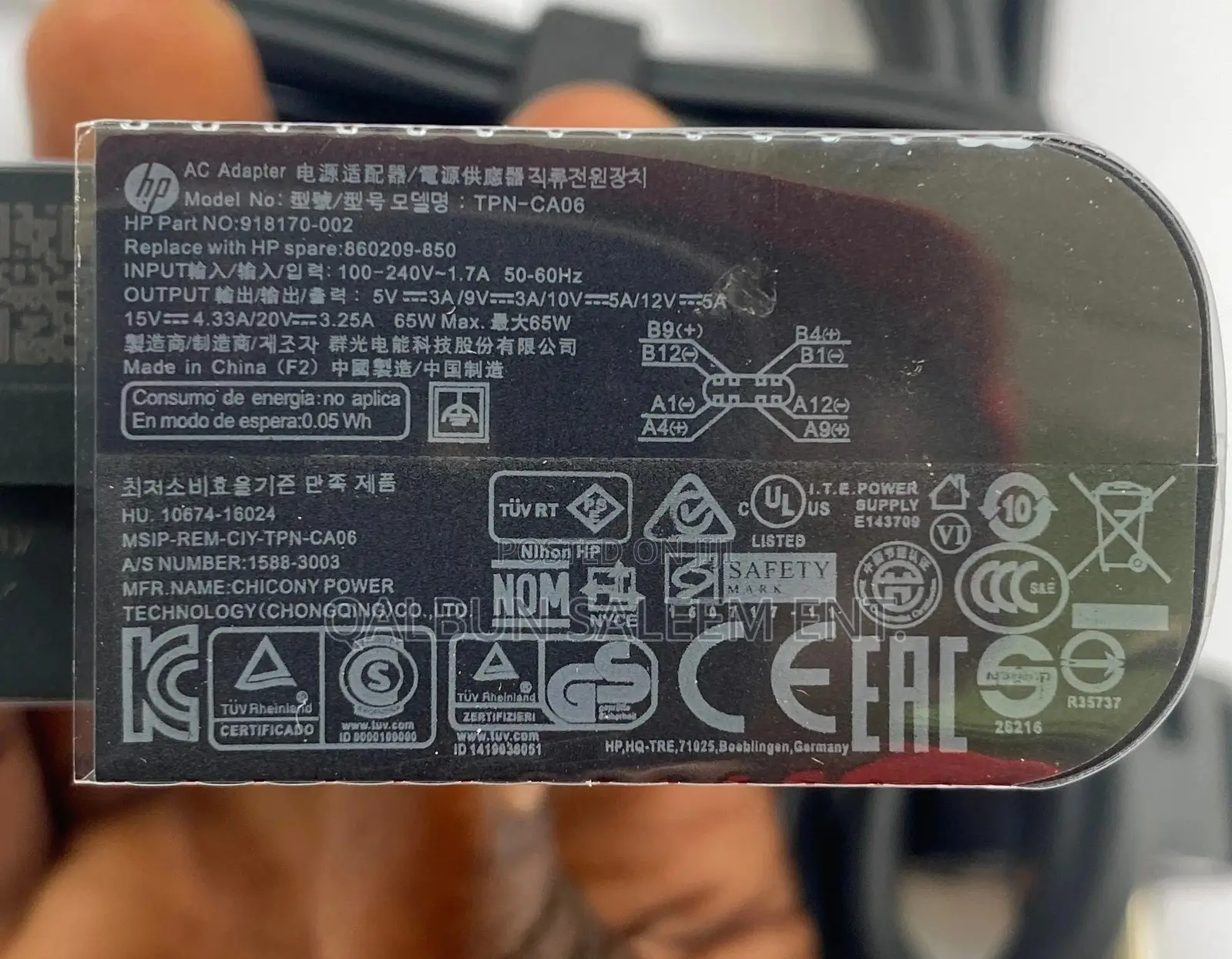 Original New HP USB-C Type C Square Power Adapter 65W