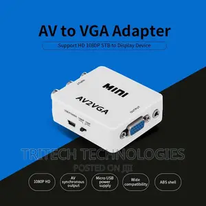 AV to VGA Adapter 1080P HD Mini VGA Convert