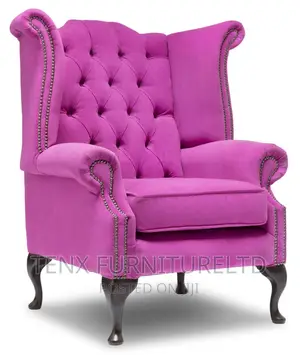 Chesterfield Highback Anne Chair Plush (Pink Velvet)