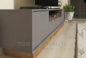 Modern TV Unit Stand Vintage Oak Cabinet (Grey and Oak))