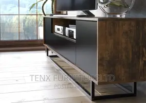 Loft Retro Industrial Tv Unit Stand Vintage Oak Cabinet