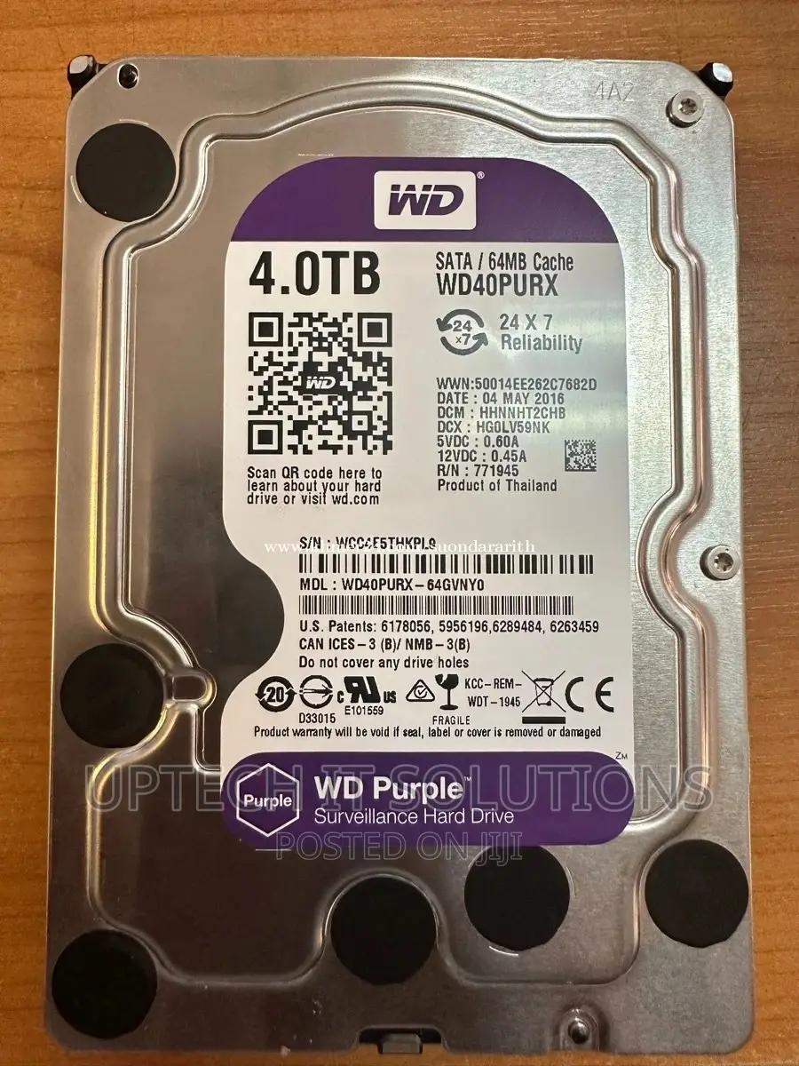 WD Purple Internal Hard Drive 3.5 Inch 4TB