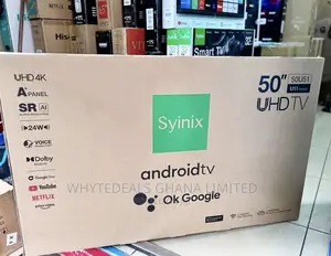 50” Frameless Syinix Uhd Smart Android Voice-Control TV