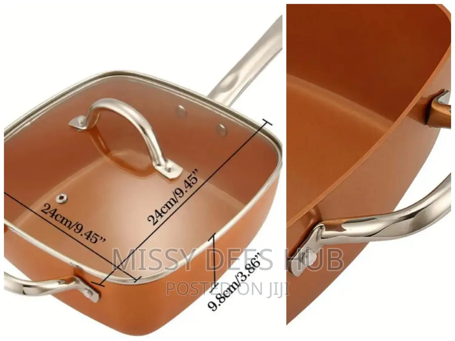 Square Copper Casserole Pan
