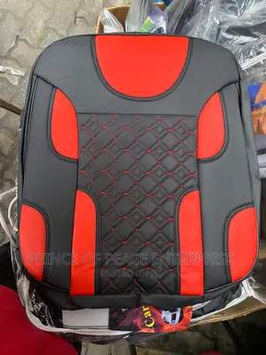 Full Leather Type Seat Cover Black and Red