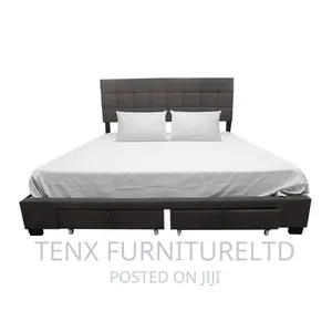 Bed King Size (Grey Fabric Upholstery)