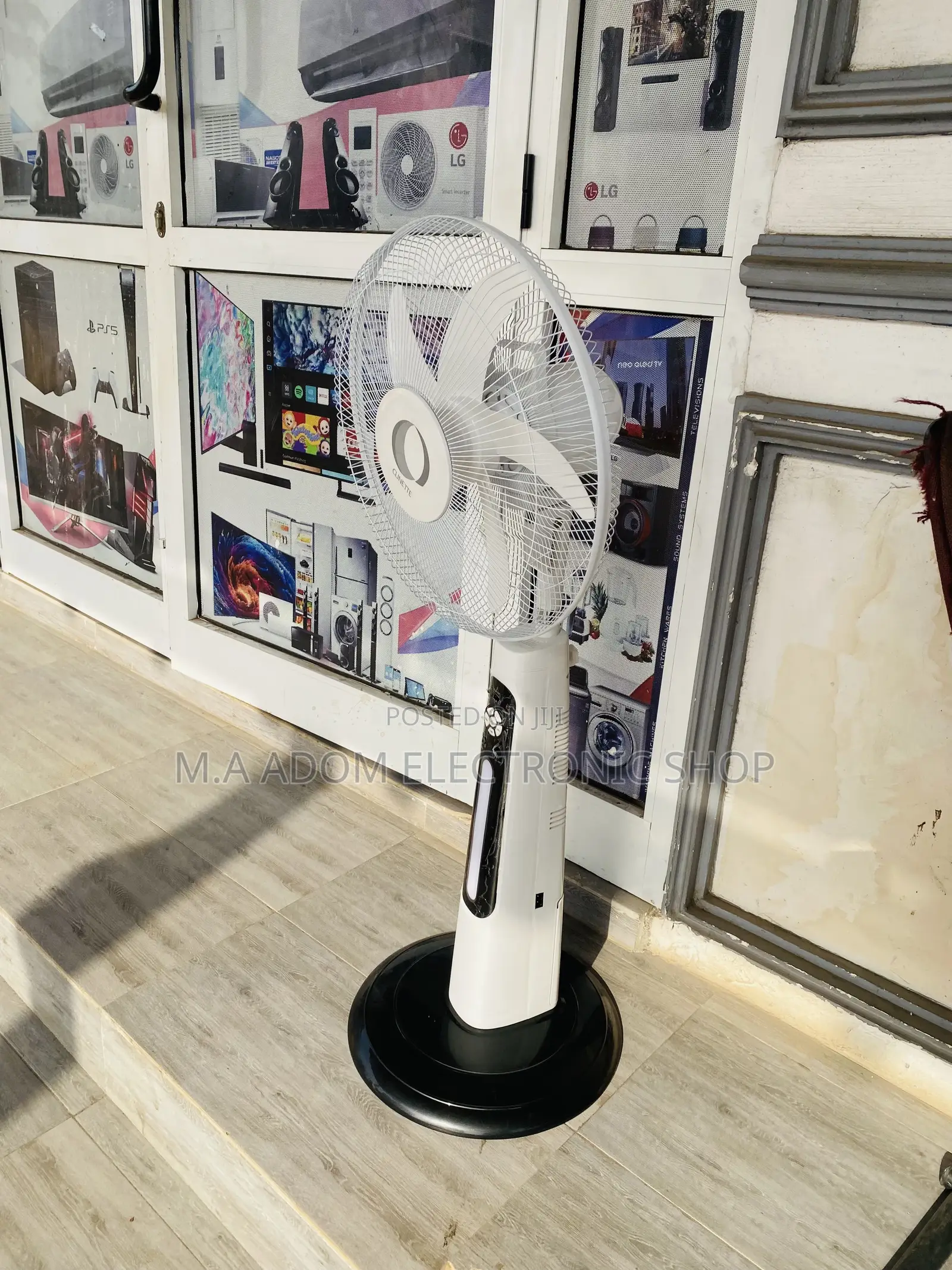 Low Cost Clinette Rechargeable Standing Fan + Solar Panel.