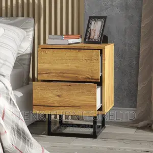 Retro Industrial Bedside Vintage Oak Chest of Drawer Cabinet
