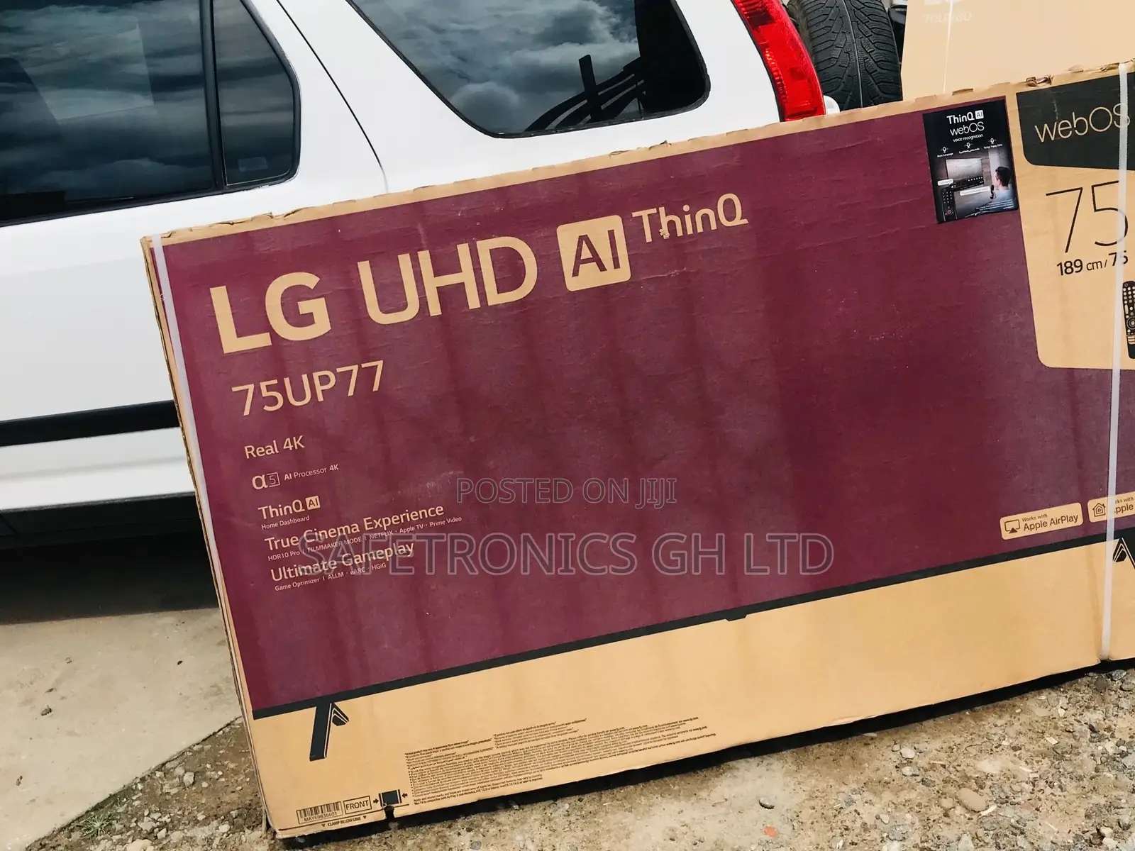 UP77 75 Inches Glossy LED Smart Black Electric LG Tv