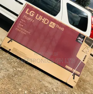 Smart Black Electric 75 Inches Glossy LED UP77 LG UHD Tv