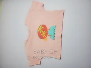 Pink Crop-Top With Short Sleeves for a Girl