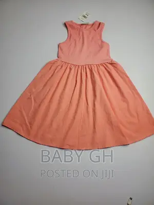 Girls Pink Racer Back Poplin Dress