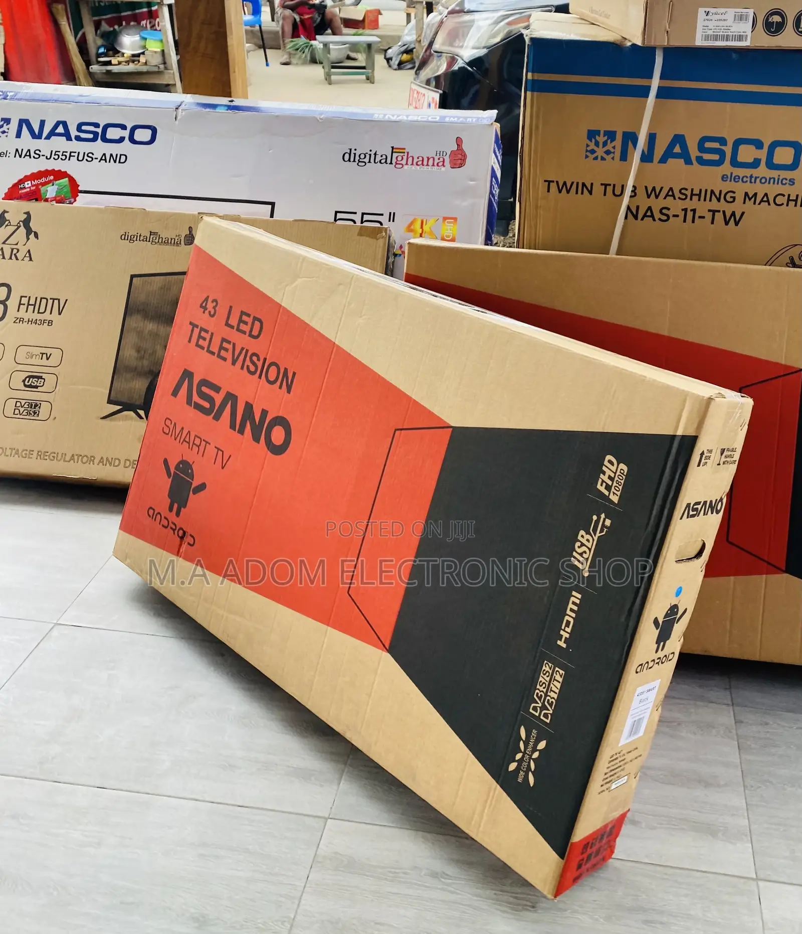 Sealed in Box Asano 43 Inch Digital Satellite Smart Tv