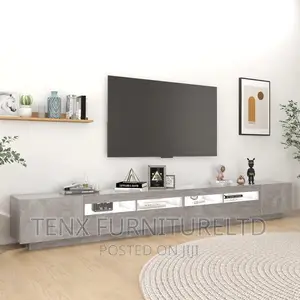 TV Cabinet With LED Lights TV Stand Unit(CONCRETE GREY)