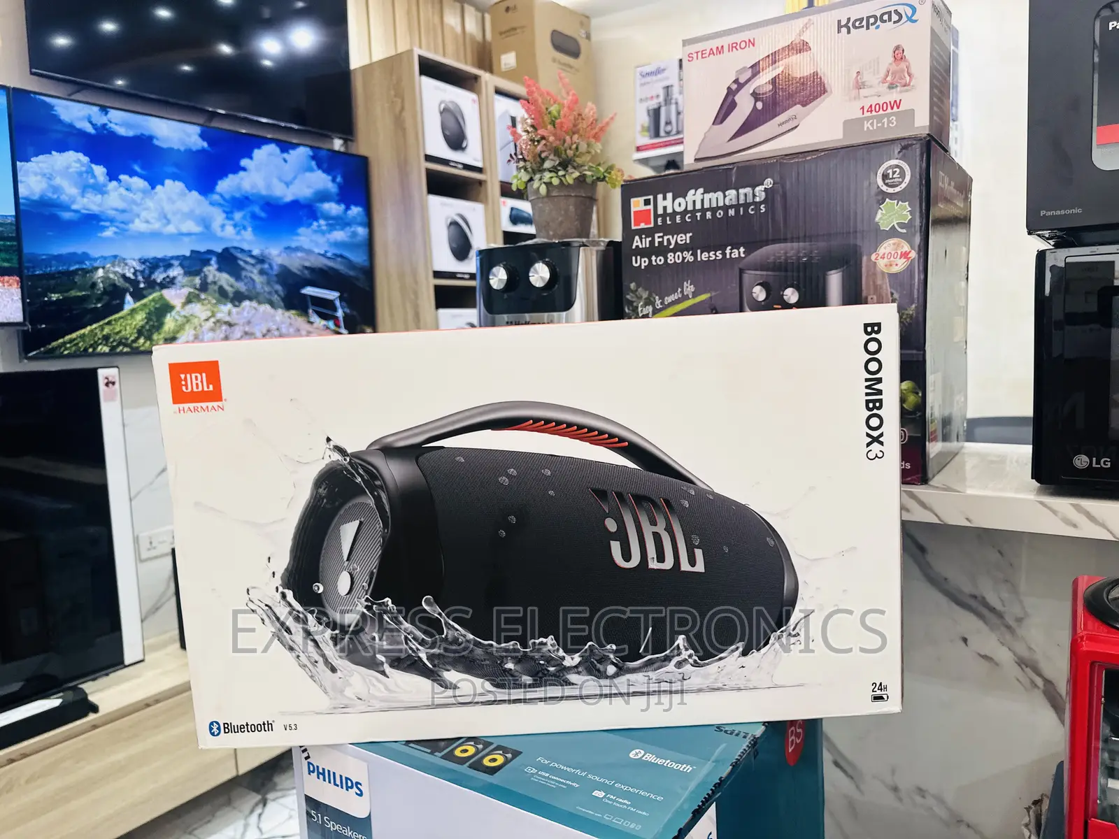 JBL Bluetooth Speaker Black Boombox 3 Glossy Sound Quality