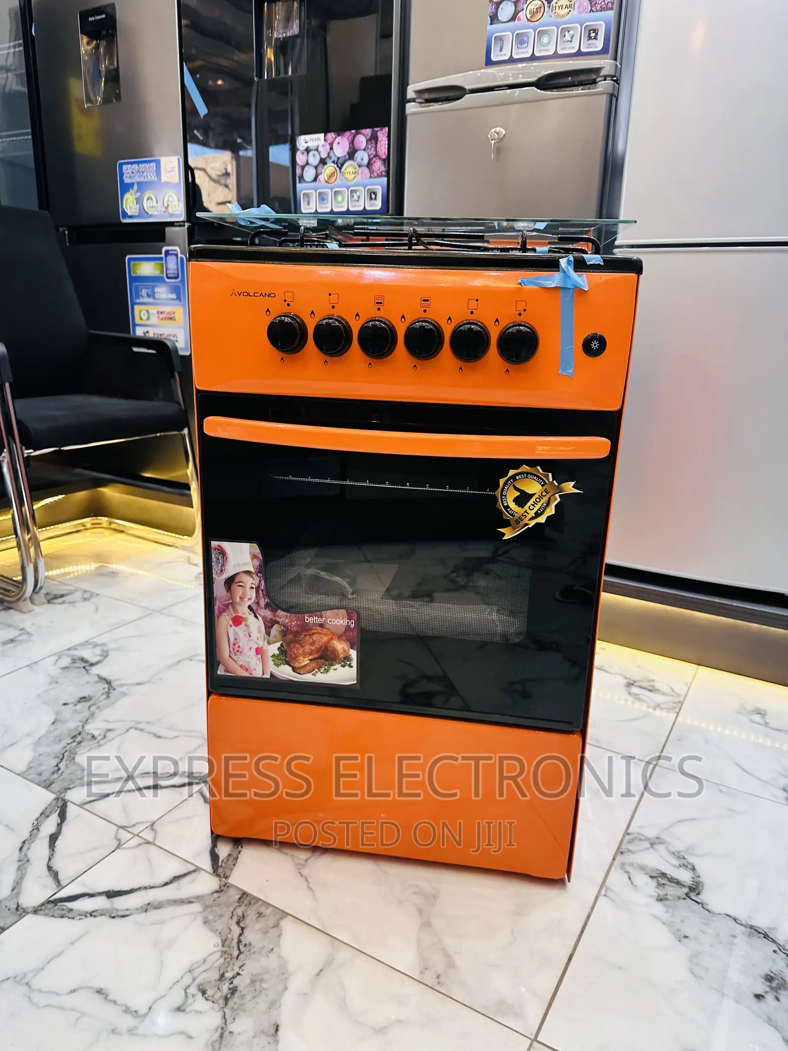 Volcano Gas Cooker (4burner ) Oven Grill Orange