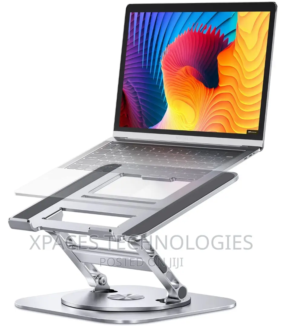Adjustable Laptop Stand With 360 Rotating Base Metal