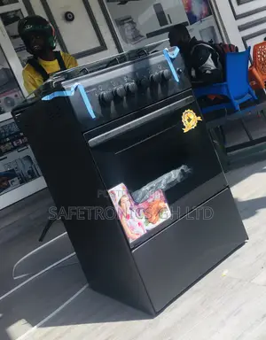 Black 4 Gas Cooker Oven With Grill 50x50 Volcano Cooker