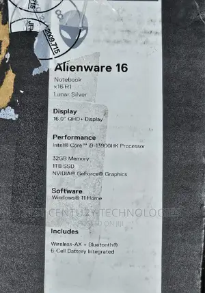 New Laptop Dell Alienware X16 32GB Intel Core I9 SSD 1T