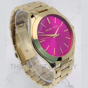 Michael Kors Ladies Watch Slim Runway Rose Gold Plum MK3550