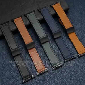 Sos Leather Magnetic Buckle Strap for Apple Watch Series All Models