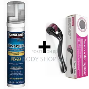 Kirkland Minoxidil Foam +Derma Roller for Hairline and Beard