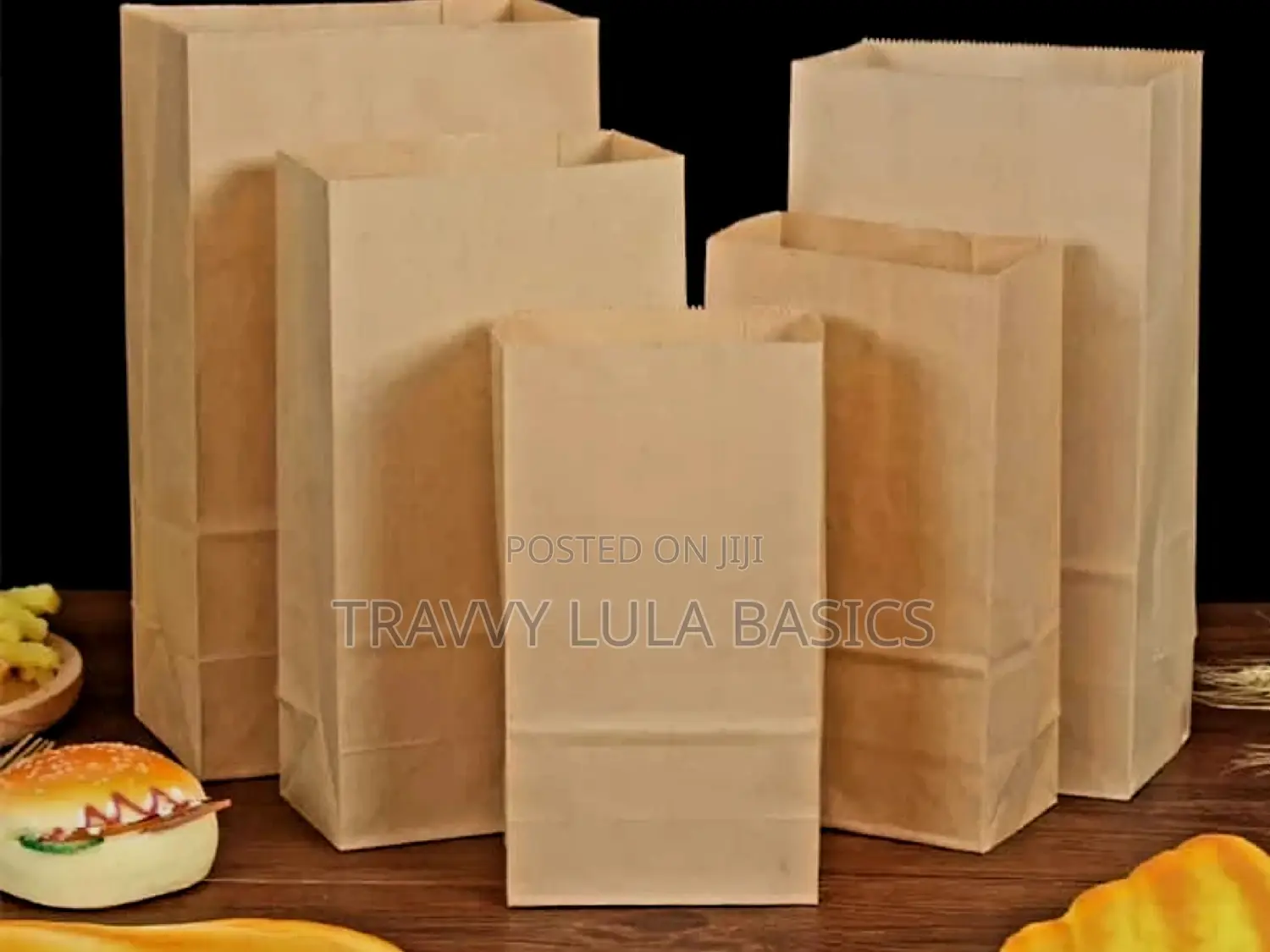 New Hard Kraft Paper Food Bags(Brown)