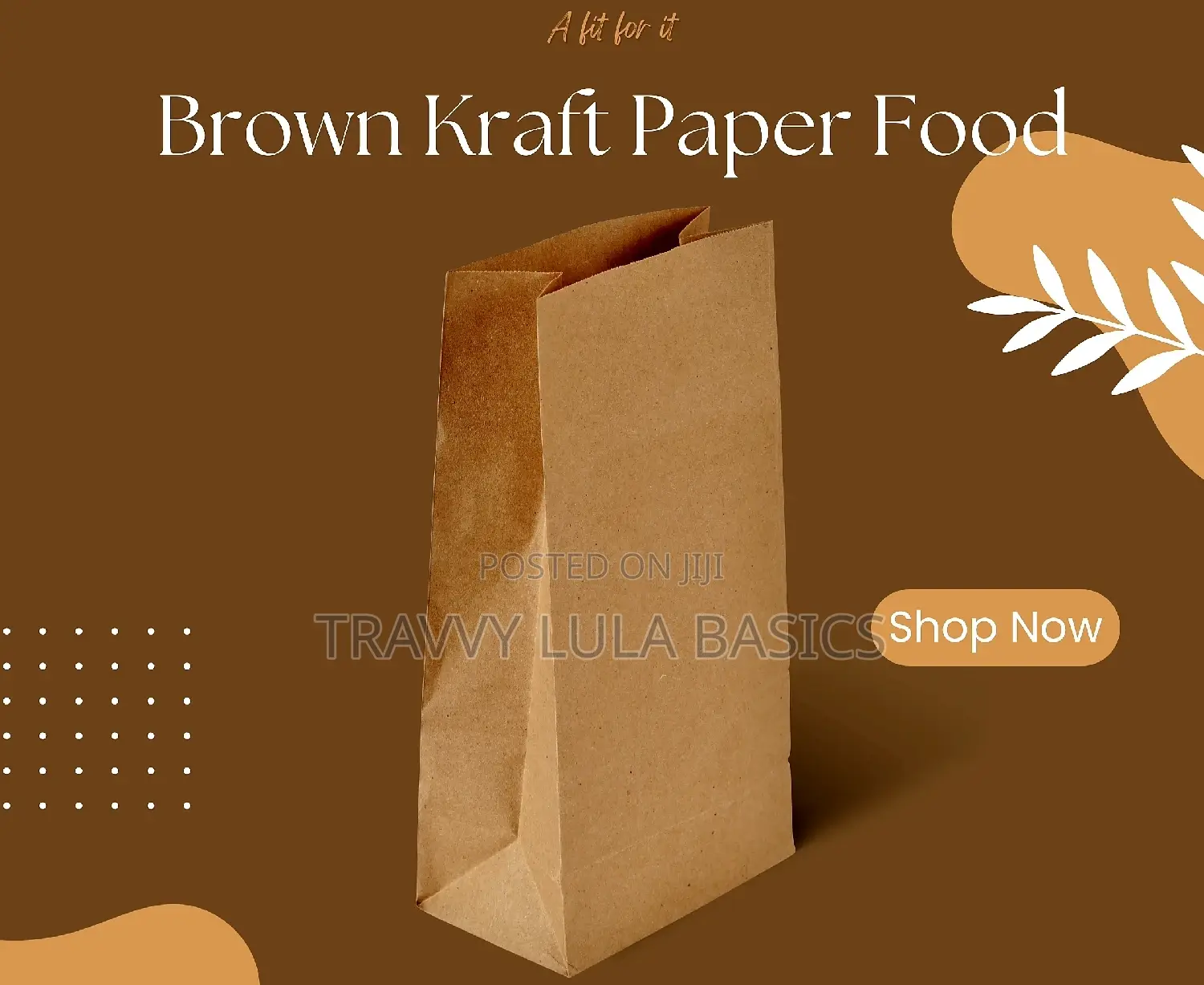 New Hard Kraft Paper Food Bags(Brown)