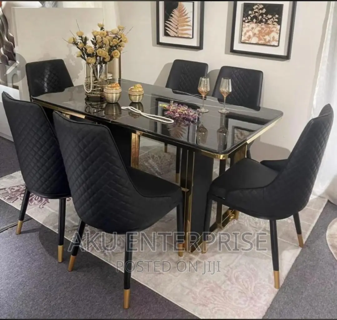 Marble Dinning Table Set With 6 Chairs