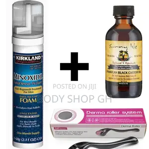 Kirkland Minoxidil Foam + Roller + Castor Oil for Beard