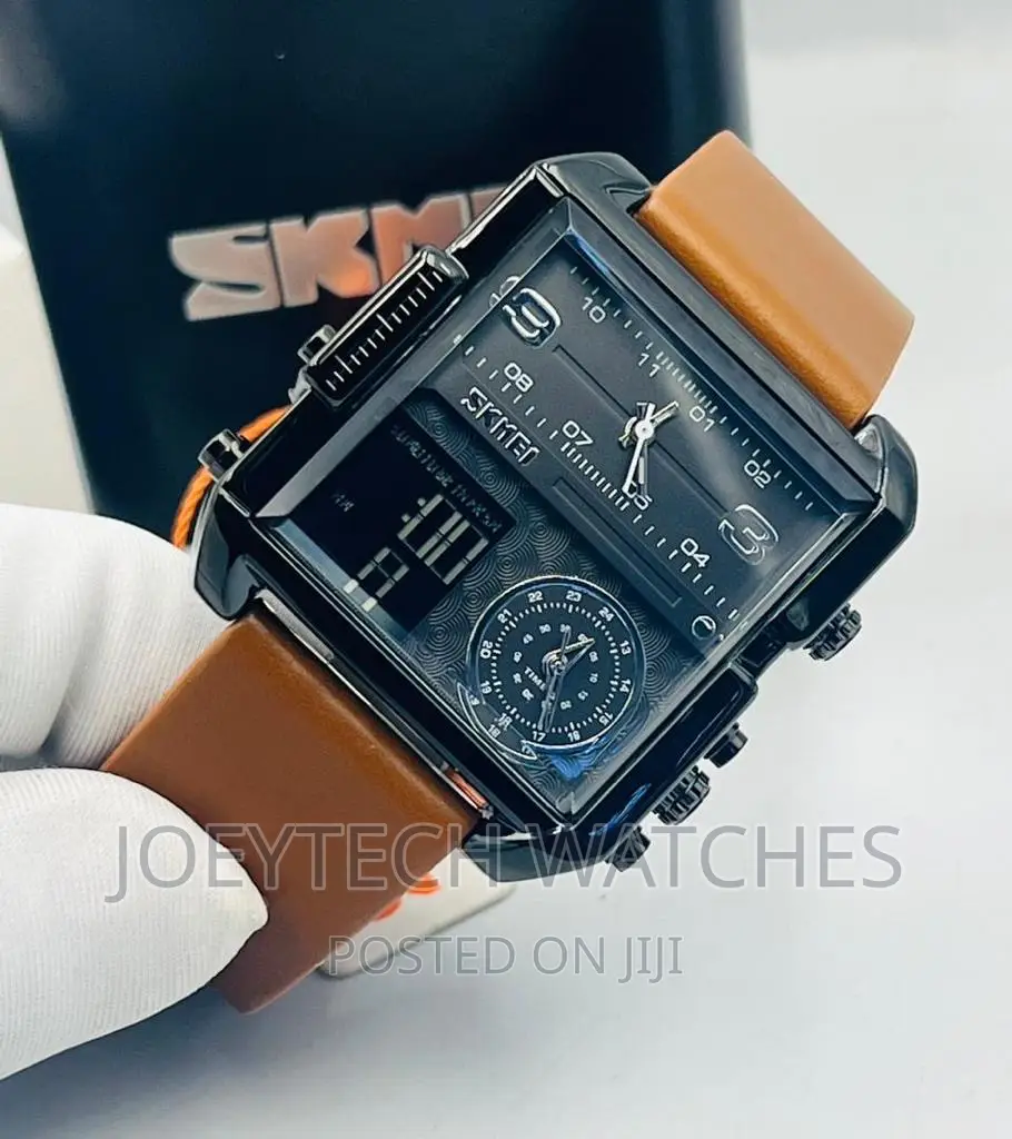 Skmei 3 Time Leather Watch