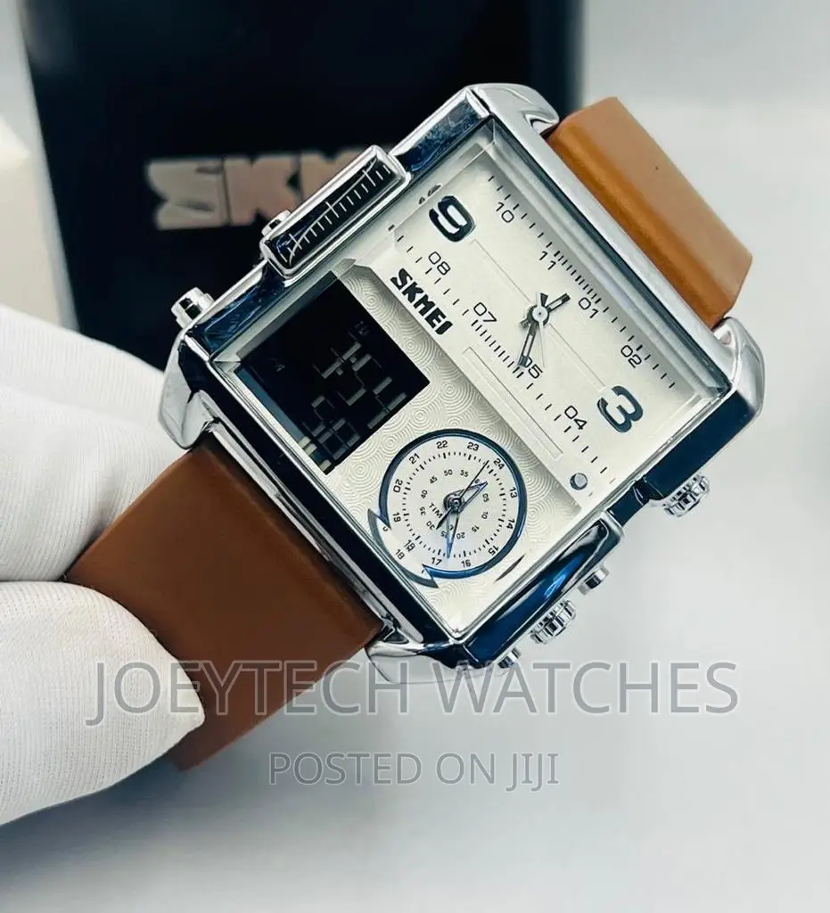 Skmei 3 Time Leather Watch