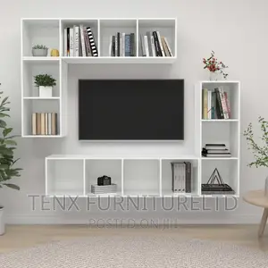 TV Cabinet Set 4 Piece Stand (Floating) White
