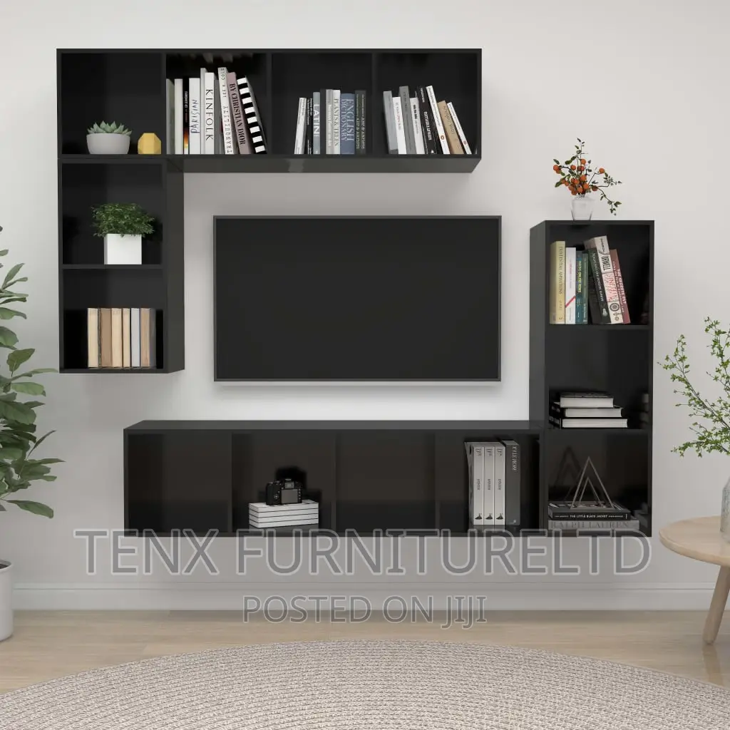 Tv Cabinet Set 4 Piece Stand (Floating ) Black