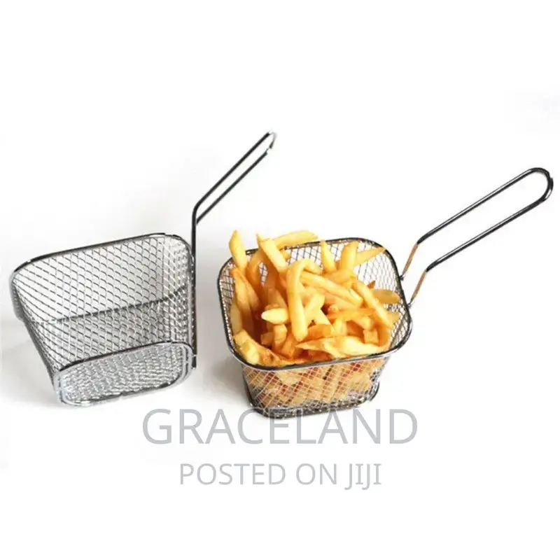 6pic French Fries Basket Portable Stainless Steel Chips Mini