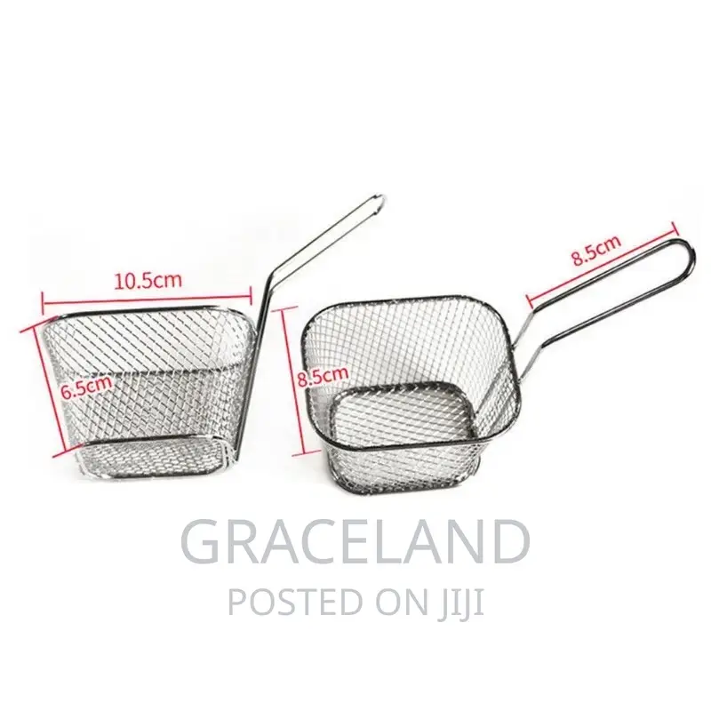 6pic French Fries Basket Portable Stainless Steel Chips Mini