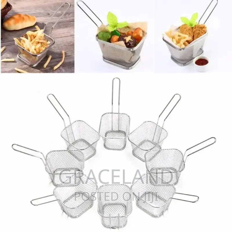 6pic French Fries Basket Portable Stainless Steel Chips Mini