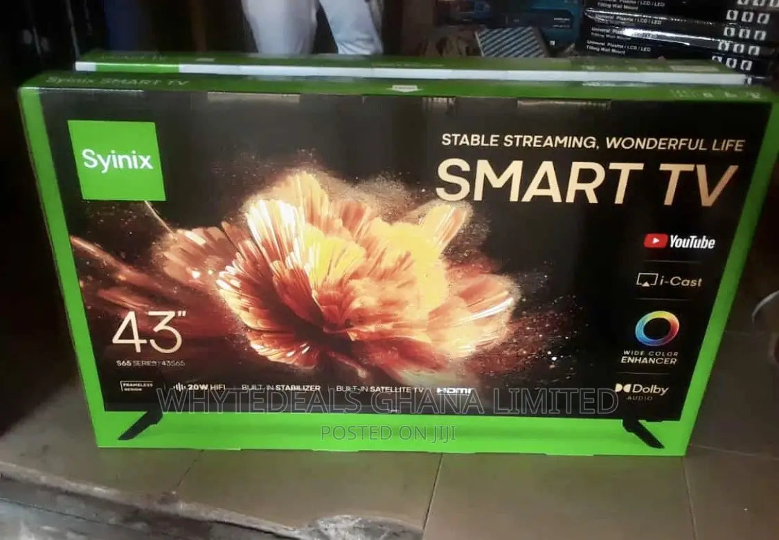 43” Smart Android Voice-controlled Led Tv|Frameless|Syinix|Japan Brand