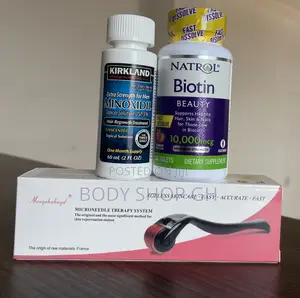 Hairline and Beard Pack - Biotin + Derma Roler + Kirkland