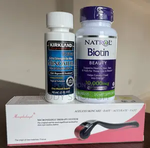 Kirkland Minoxidil + Biotin + Derma Rollet - Hair Regrowth