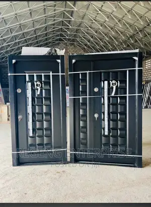 Black Solid Metal Security Door