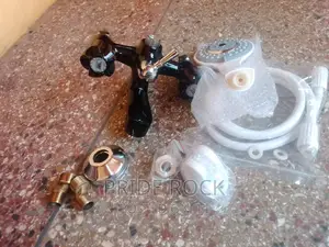Plastic Telephone Shower Tap, Black and White, Anti Rust