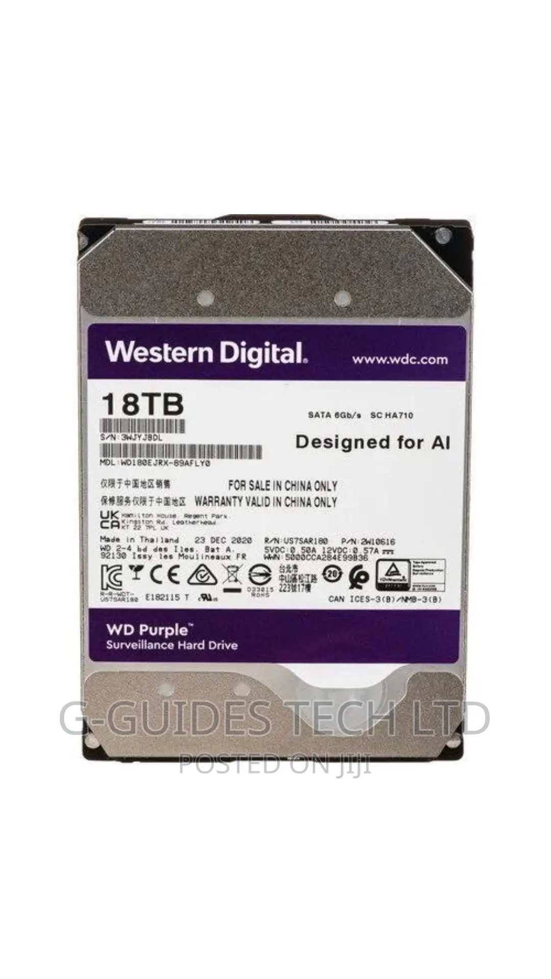 Western Digital 18tb Purple Surveillance Hard Drive