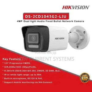 Hikvision 4mp Hybrid Audio Bullet Ip Camera Ds-2cd1043g2-Liu