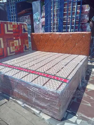 King Size Bed Inbuilt Leather Covered