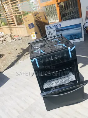 Black 1 Electric 3 Gas Cooker Oven With Grill 50x50 Glass