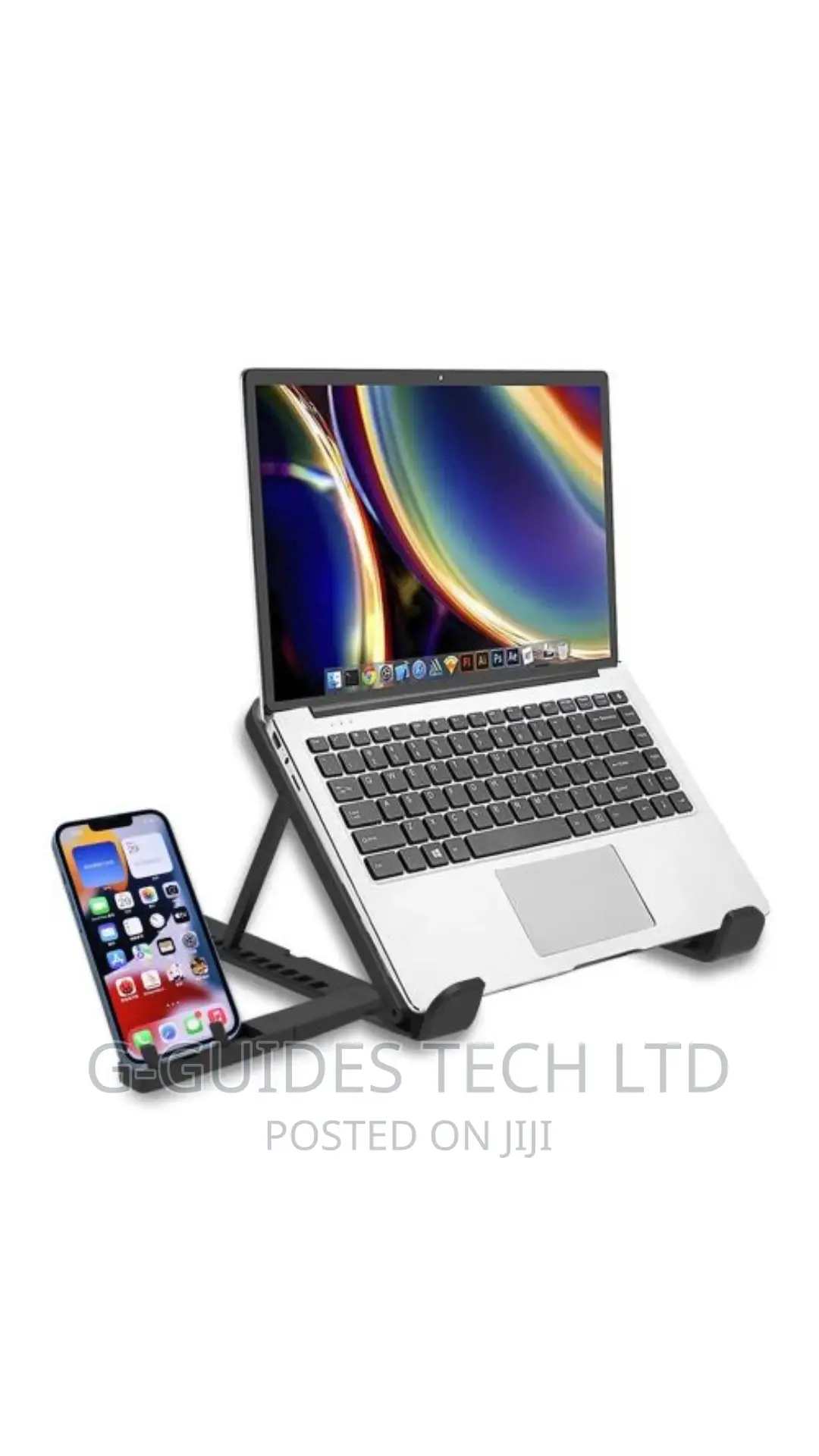 Laptop Stand With Phone Holder Adjustable and Aluminum