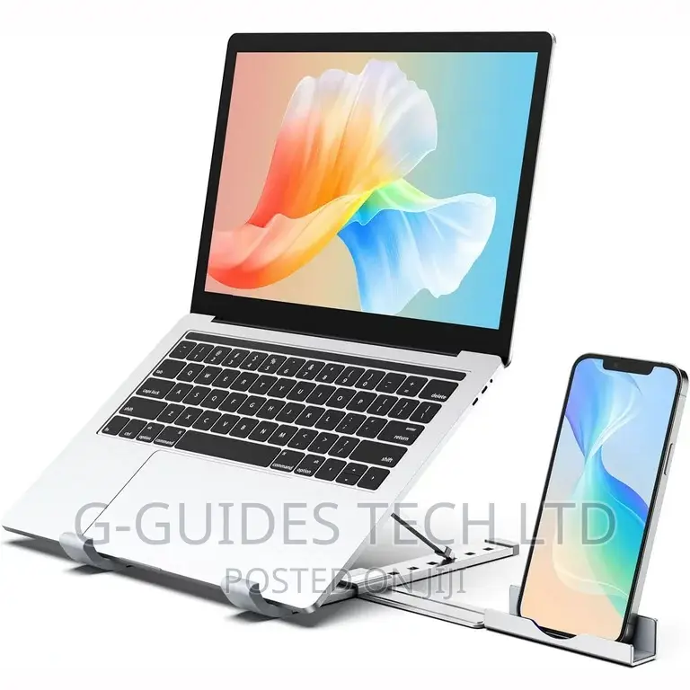 Laptop Stand With Phone Holder Adjustable and Aluminum