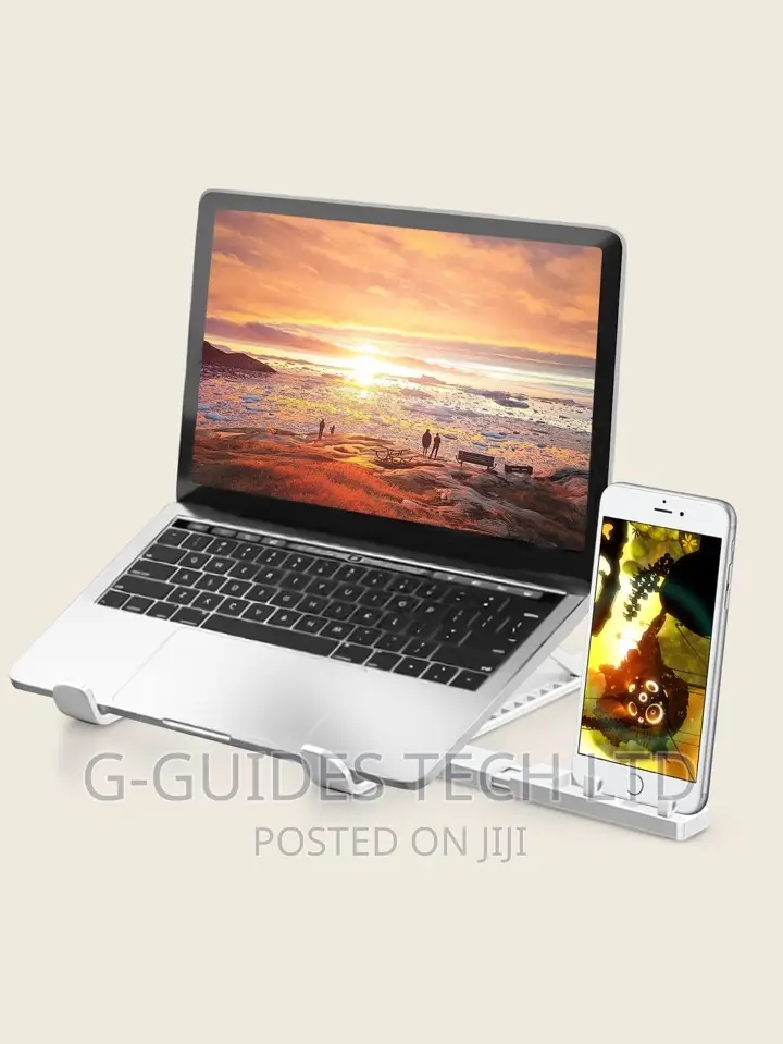 Laptop Stand With Phone Holder Adjustable and Aluminum